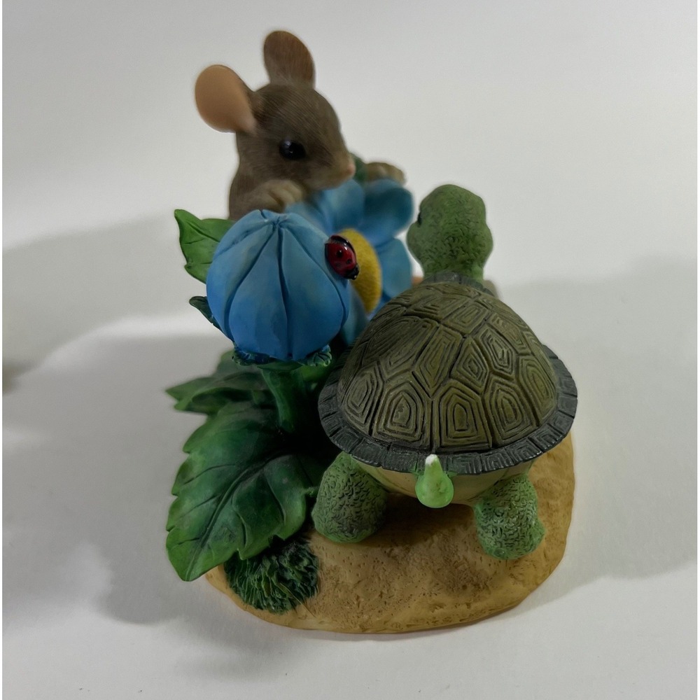 Vintage Charming Tails Take Time To Smell The Flowers Mouse Ladybug Turtle Flaw - Picture 3 of 6